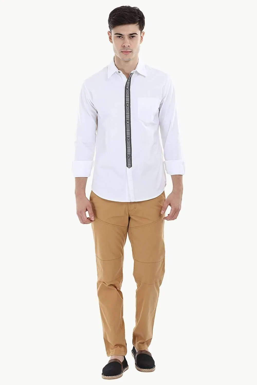 Designed Placket Oxford Shirt