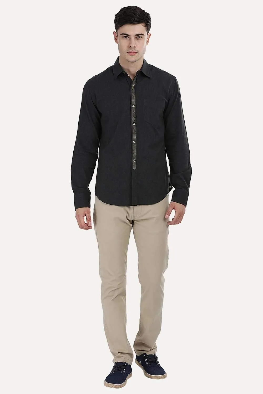 Designed Placket Oxford Shirt