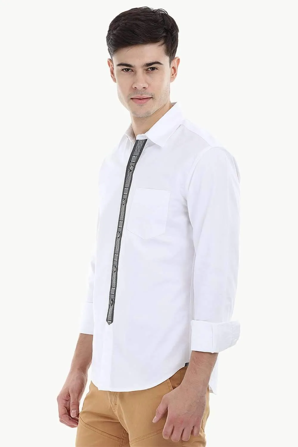 Designed Placket Oxford Shirt