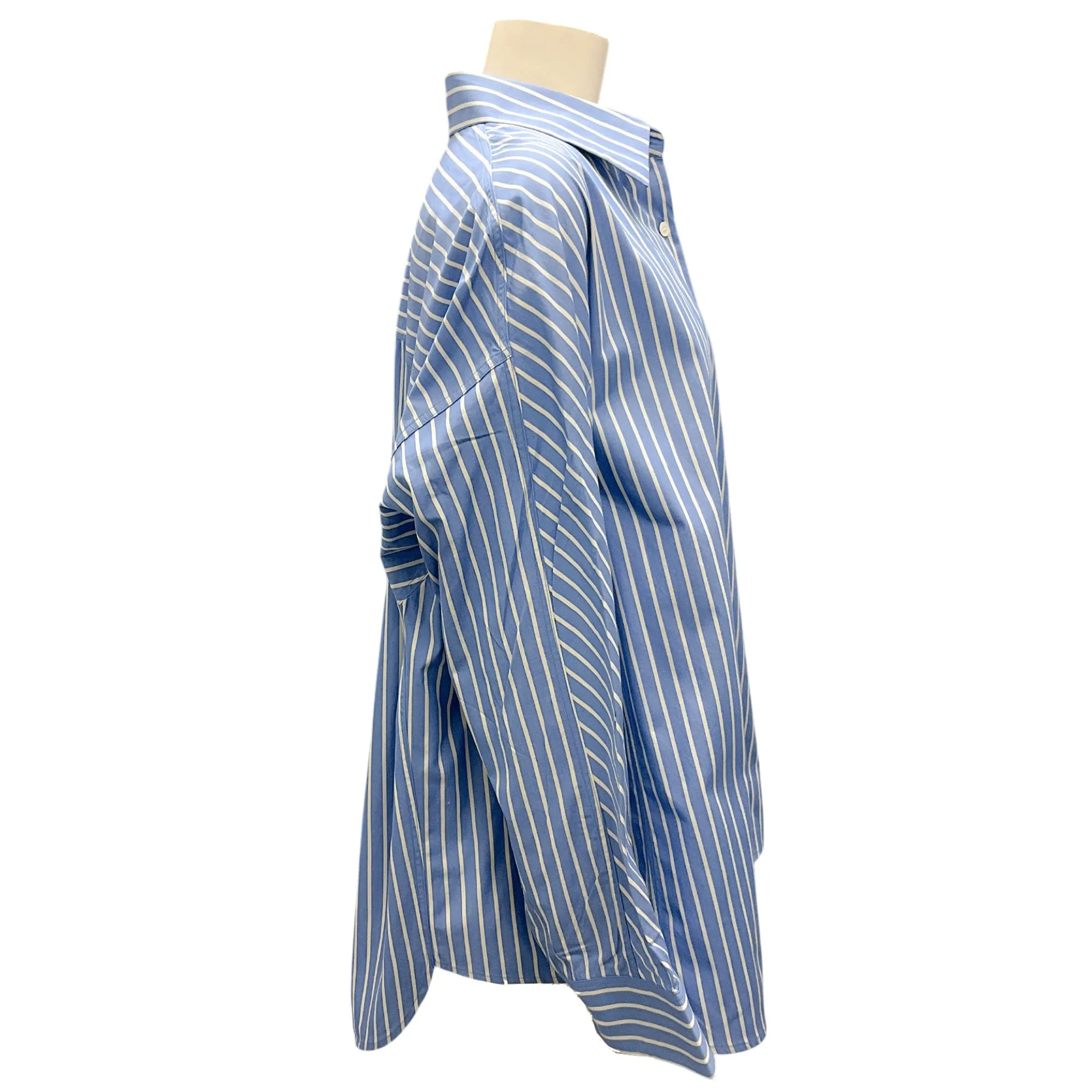 Dries van Noten Blue / White Striped Button-down Cotton Shirt