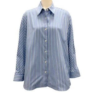 Dries van Noten Blue / White Striped Button-down Cotton Shirt