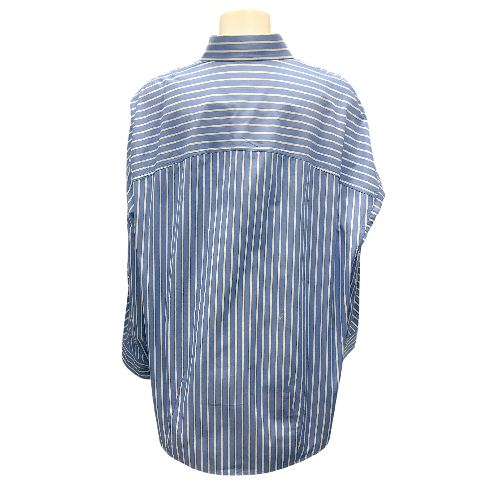 Dries van Noten Blue / White Striped Button-down Cotton Shirt