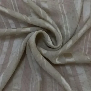 Dusky Beige Color Silk Fabric With Stripes Pattern -0.8-Cm