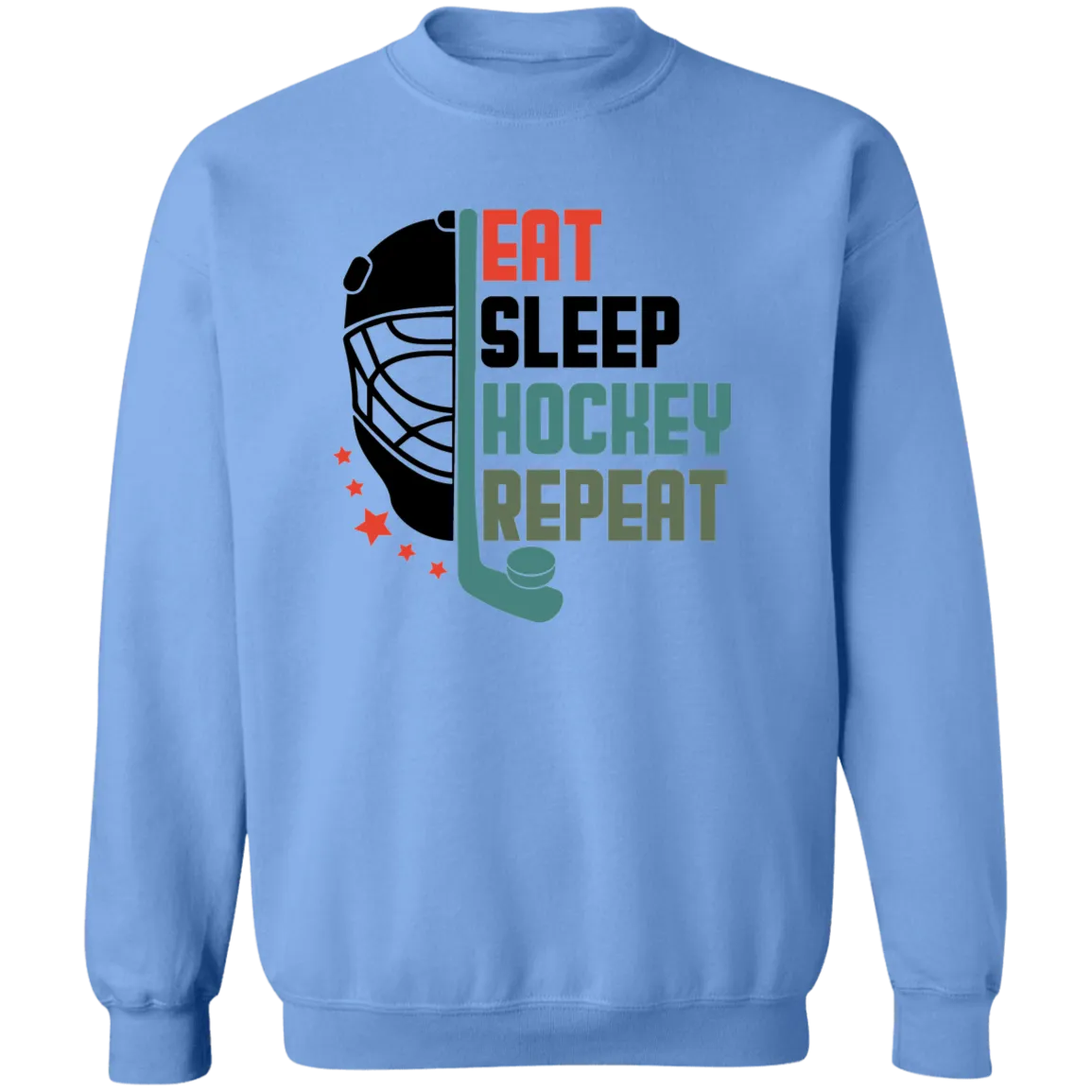 Eat Sleep Hockey Repeat Crewneck Pullover Sweatshirt