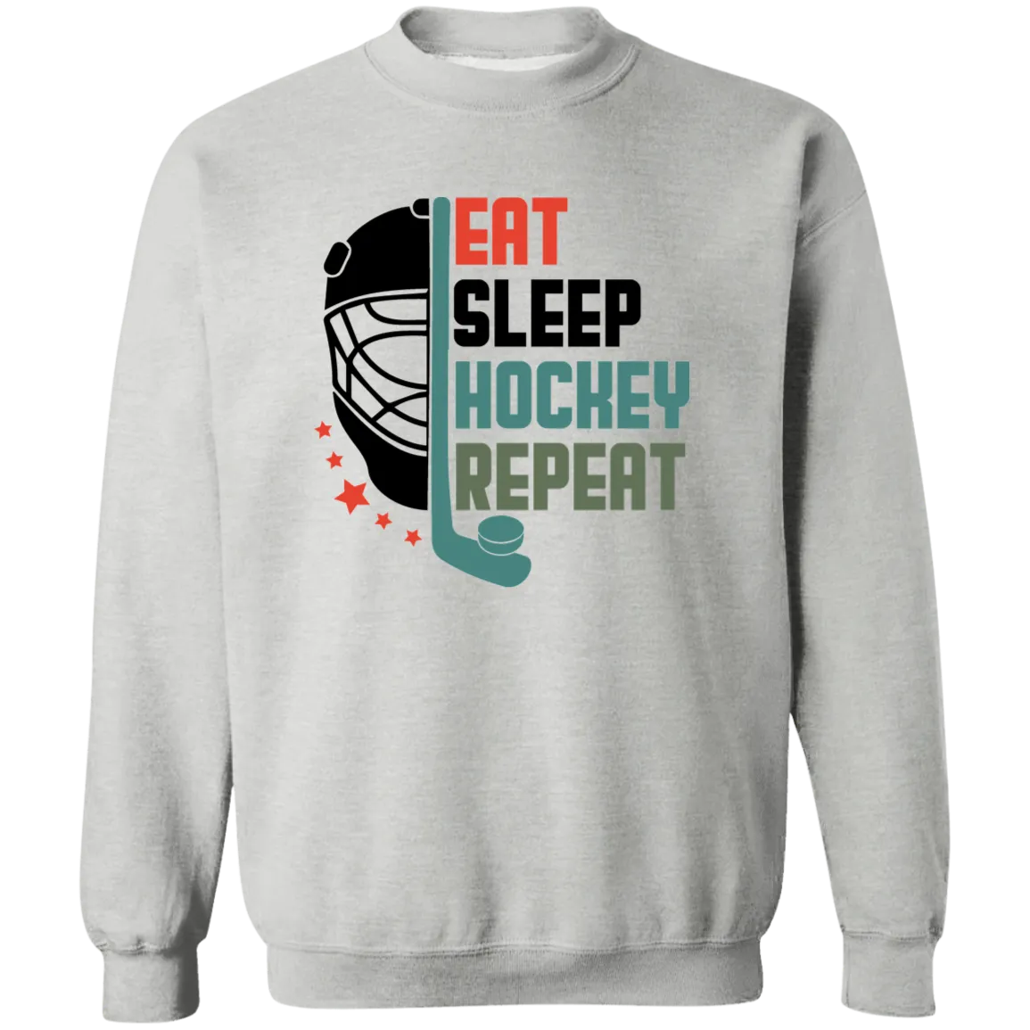 Eat Sleep Hockey Repeat Crewneck Pullover Sweatshirt