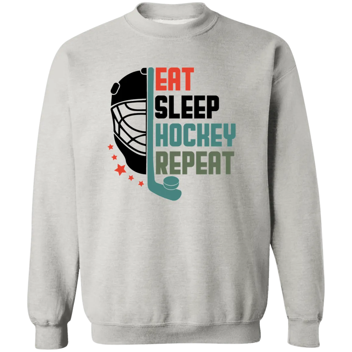 Eat Sleep Hockey Repeat Crewneck Pullover Sweatshirt