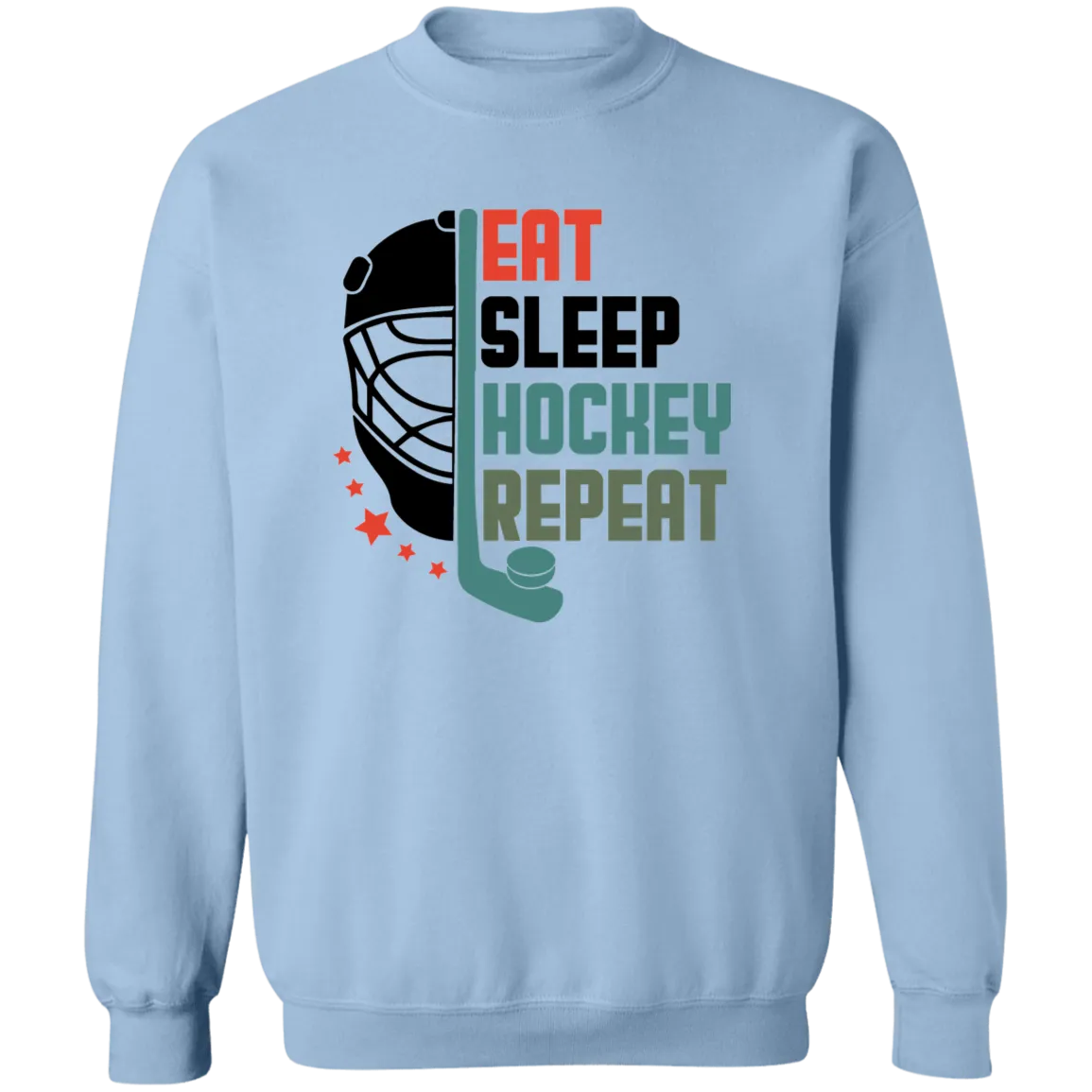 Eat Sleep Hockey Repeat Crewneck Pullover Sweatshirt