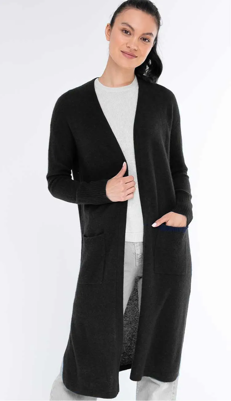 Effortless Cashmere Long Duster with Pockets