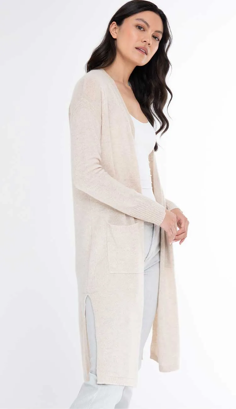 Effortless Cashmere Long Duster with Pockets