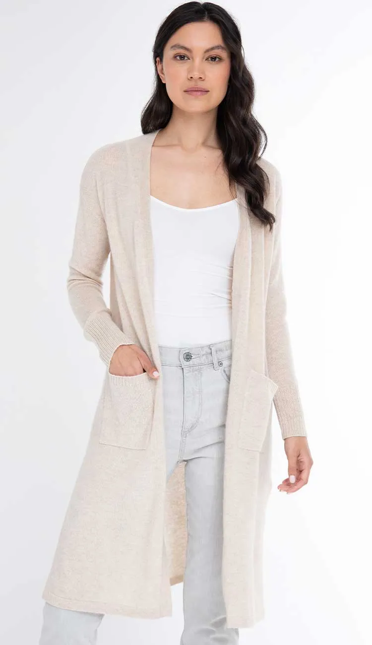 Effortless Cashmere Long Duster with Pockets