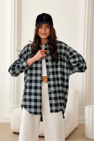 Elegant Flannel Shirt with Elongated Back