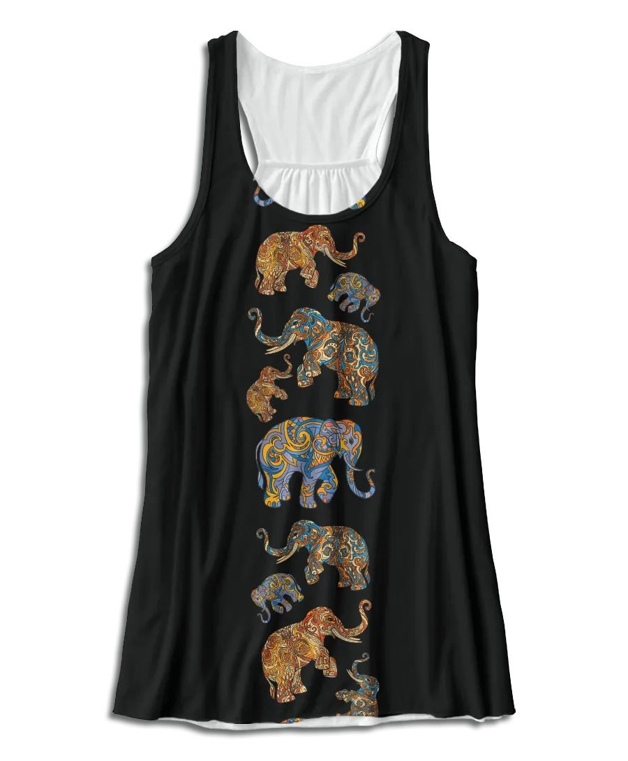 Elephant Zentangle Racerback Tank Top