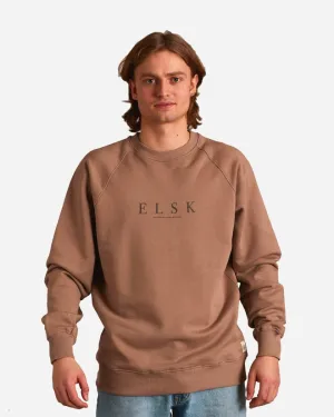 ELSK PURE TVÆRS MEN'S CREWNECK - TAUPE BROWN