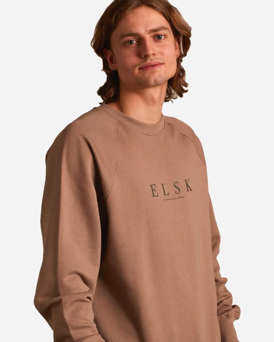 ELSK PURE TVÆRS MEN'S CREWNECK - TAUPE BROWN