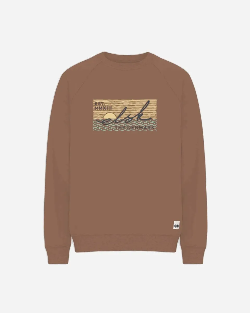 ELSK® SUNSIGN22 TVÆRS MEN'S CREWNECK - TAUPE BROWN