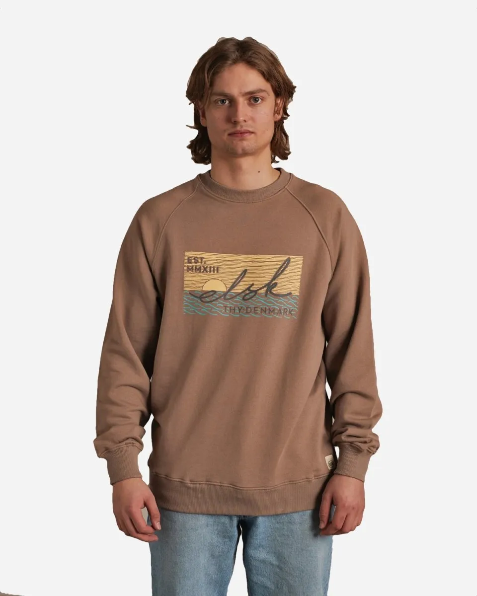 ELSK® SUNSIGN22 TVÆRS MEN'S CREWNECK - TAUPE BROWN