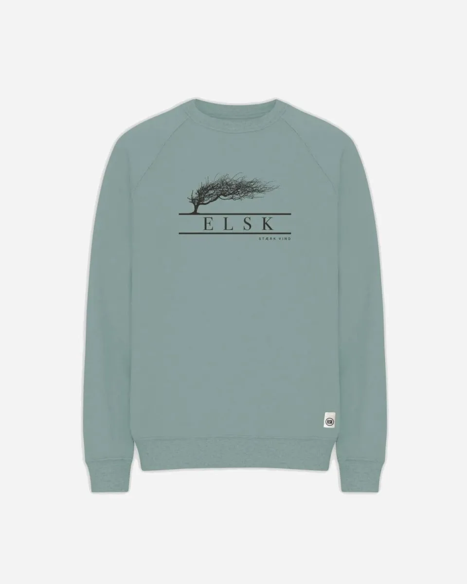 ELSK® VIND TVÆRS MEN'S CREWNECK - OCEAN BLUE