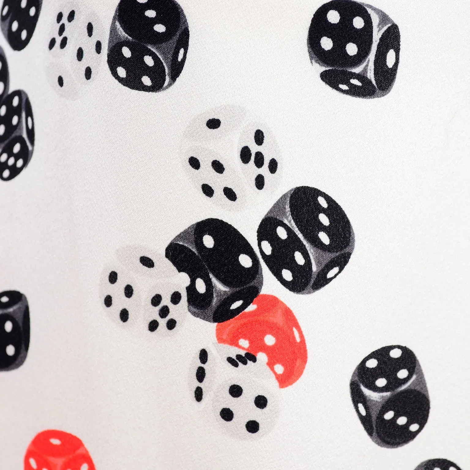 Escada Novelty Dice Print Silk Blouse