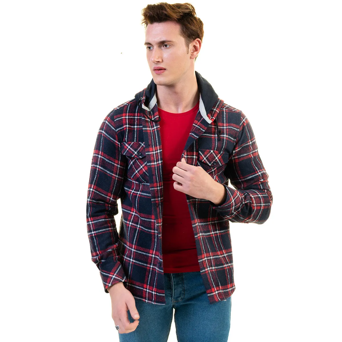 European Wool Luxury Zippered With Hoodie Sweater Jacket Warm Winter Tailor Fit