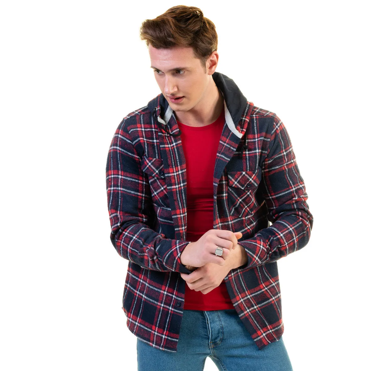 European Wool Luxury Zippered With Hoodie Sweater Jacket Warm Winter Tailor Fit