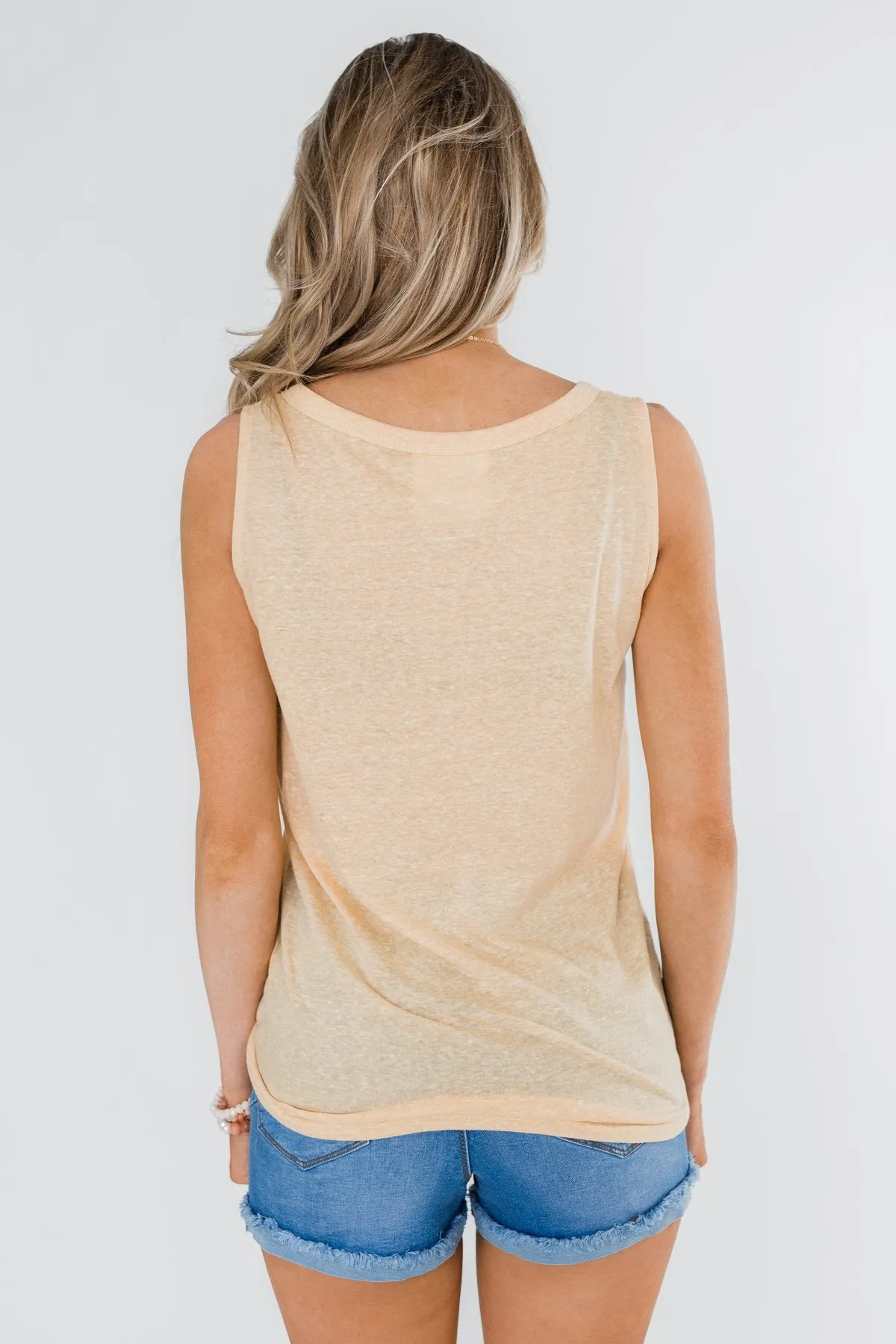 Everyday Button Tie Tank Top- Dusty Yellow