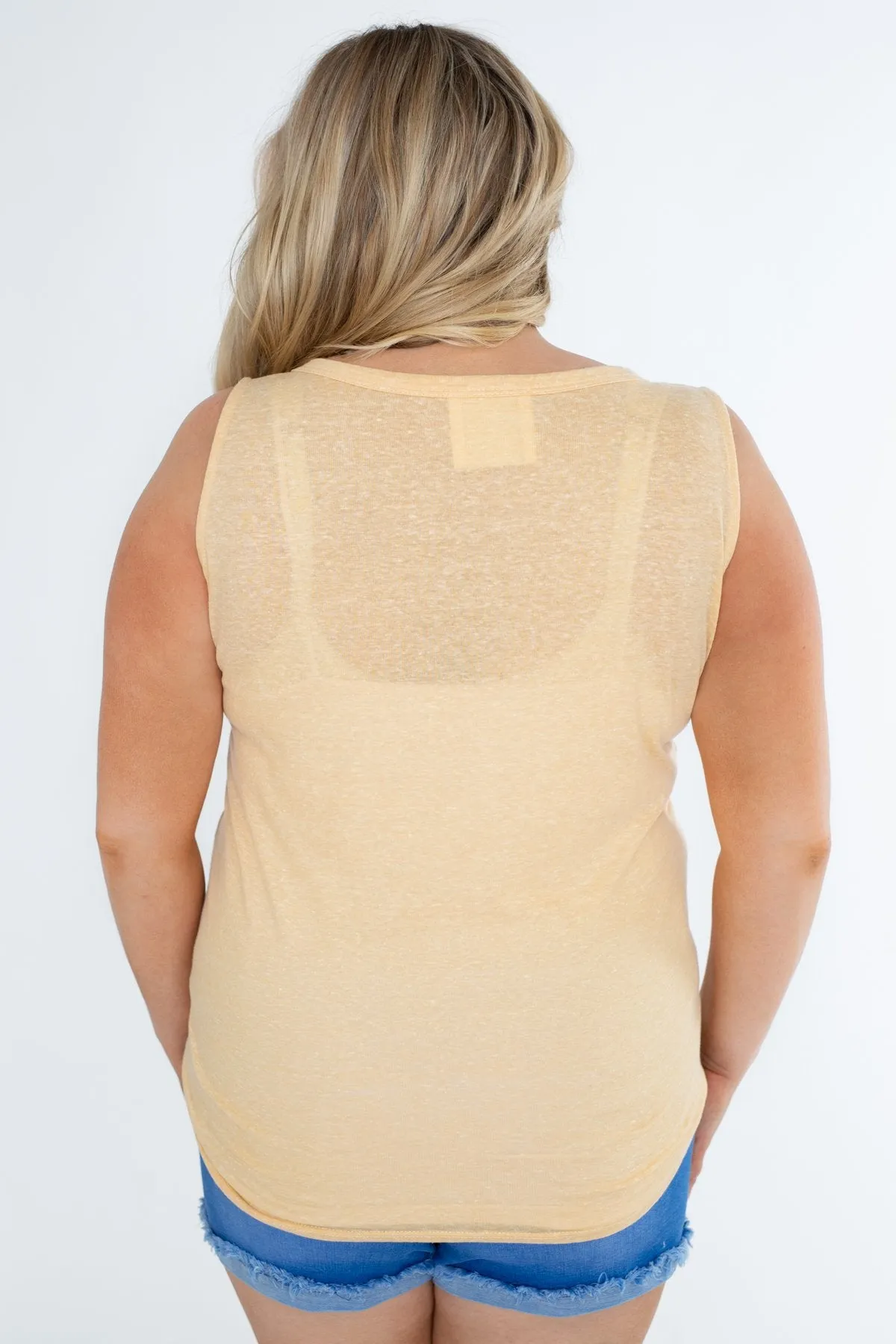Everyday Button Tie Tank Top- Dusty Yellow