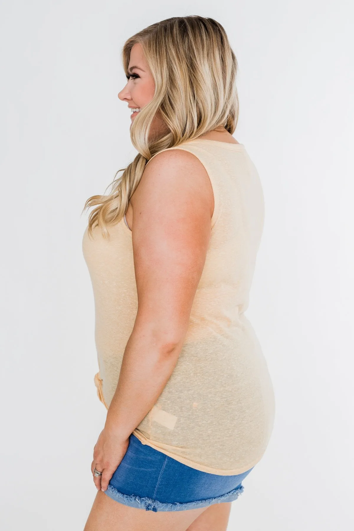Everyday Button Tie Tank Top- Dusty Yellow