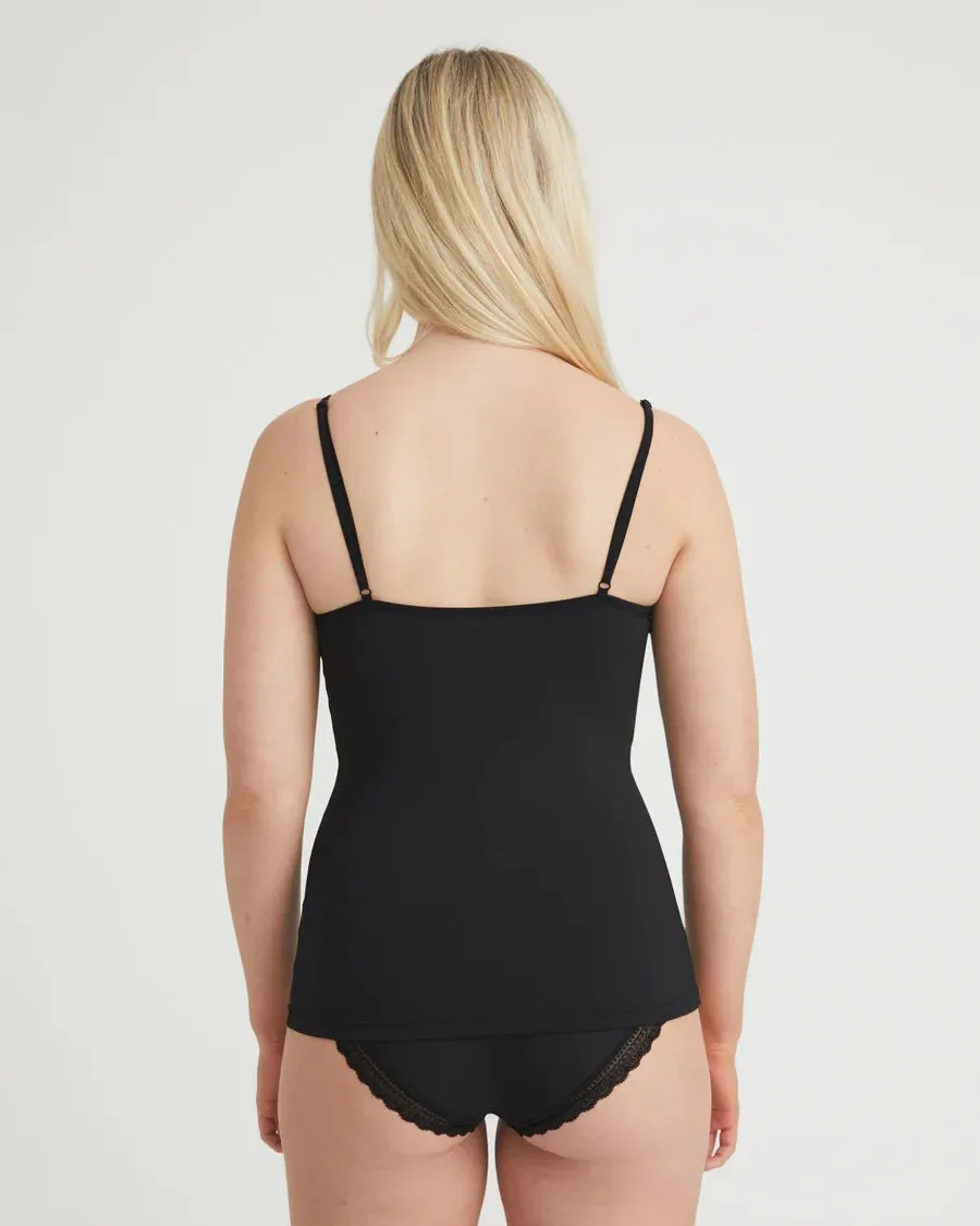 Everyday Camisole With Lace Trim - Black