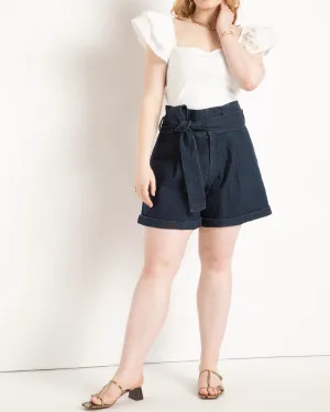 Faith Belted Denim Shorts | Dark Rinse
