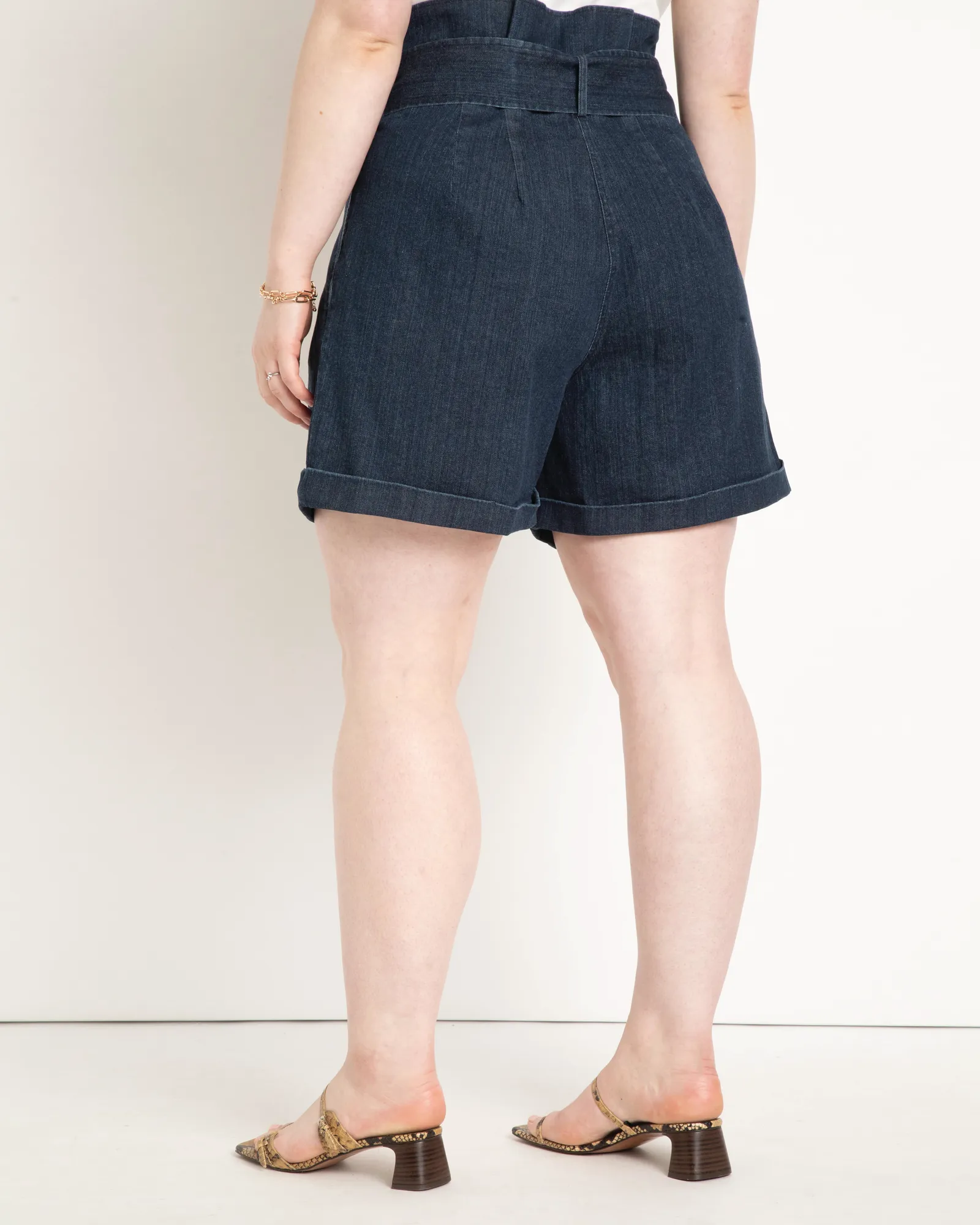 Faith Belted Denim Shorts | Dark Rinse