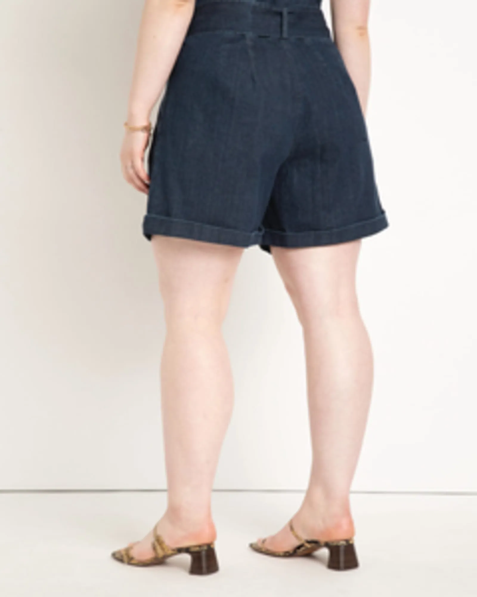 Faith Belted Denim Shorts | Dark Rinse