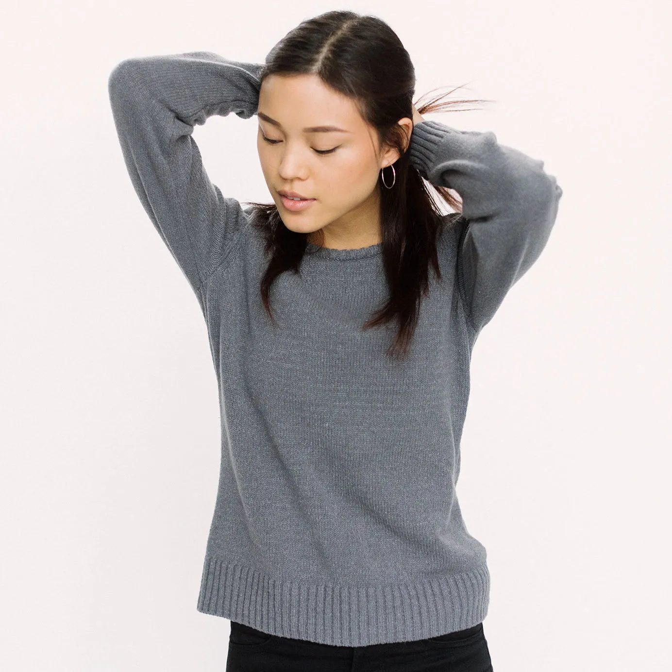 Faux Cashmere Cesani Sweater | Black