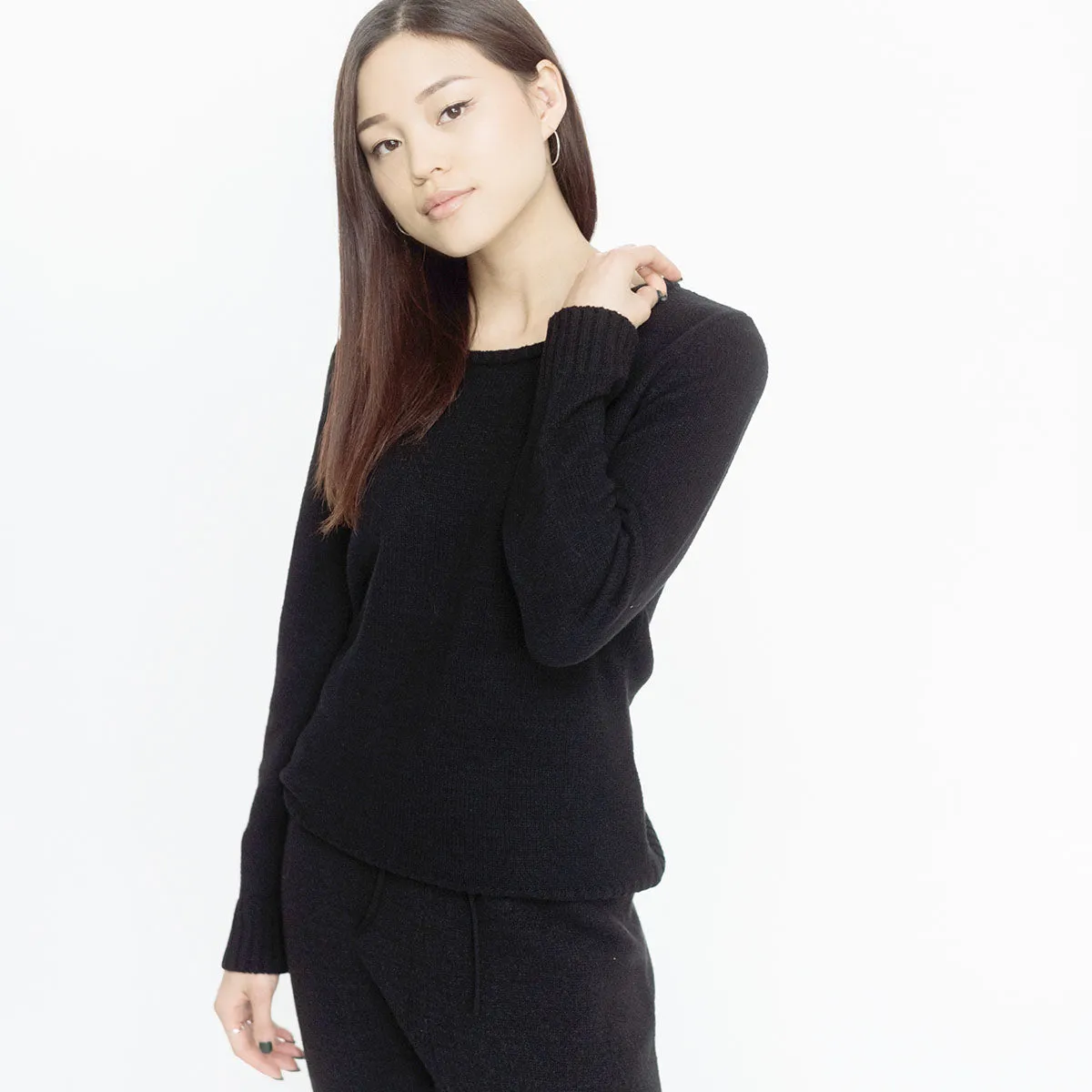 Faux Cashmere Cesani Sweater | Black