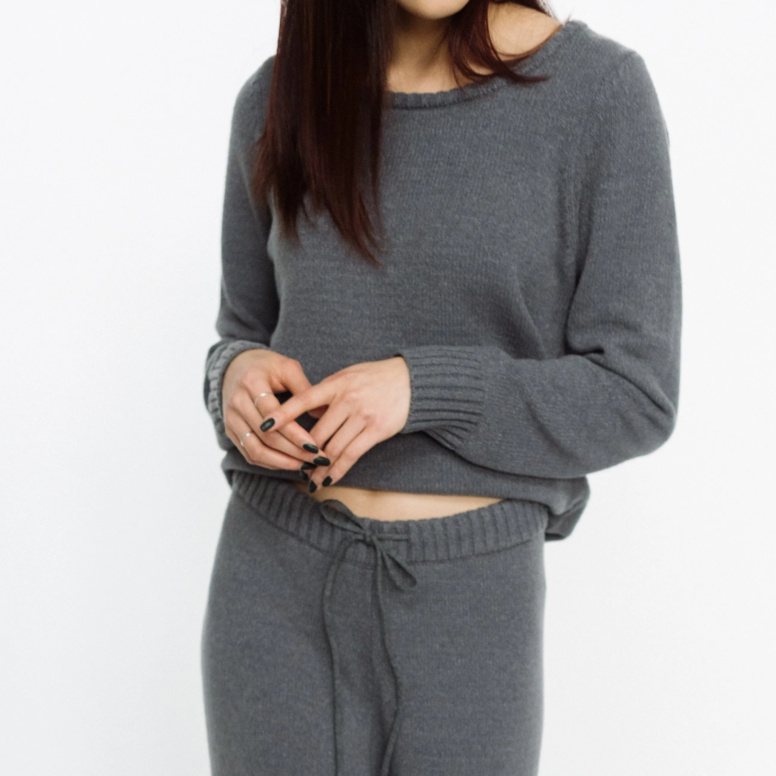 Faux Cashmere Cesani Sweater | Black