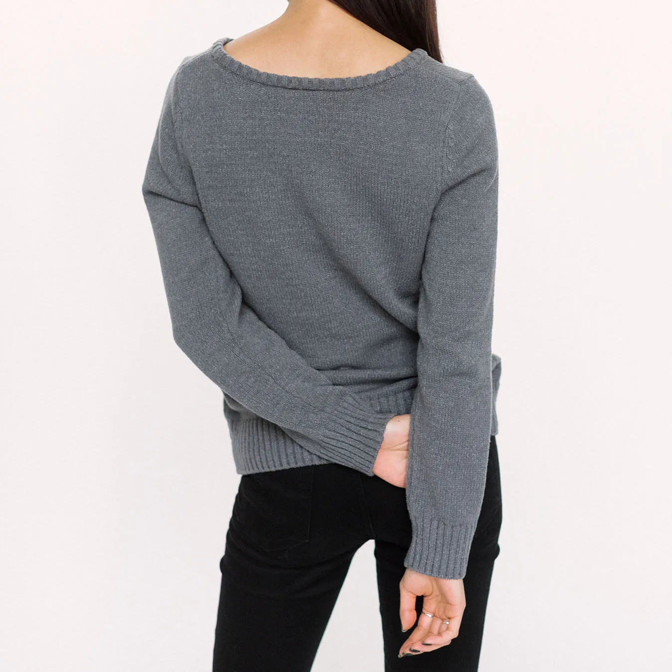 Faux Cashmere Cesani Sweater | Black