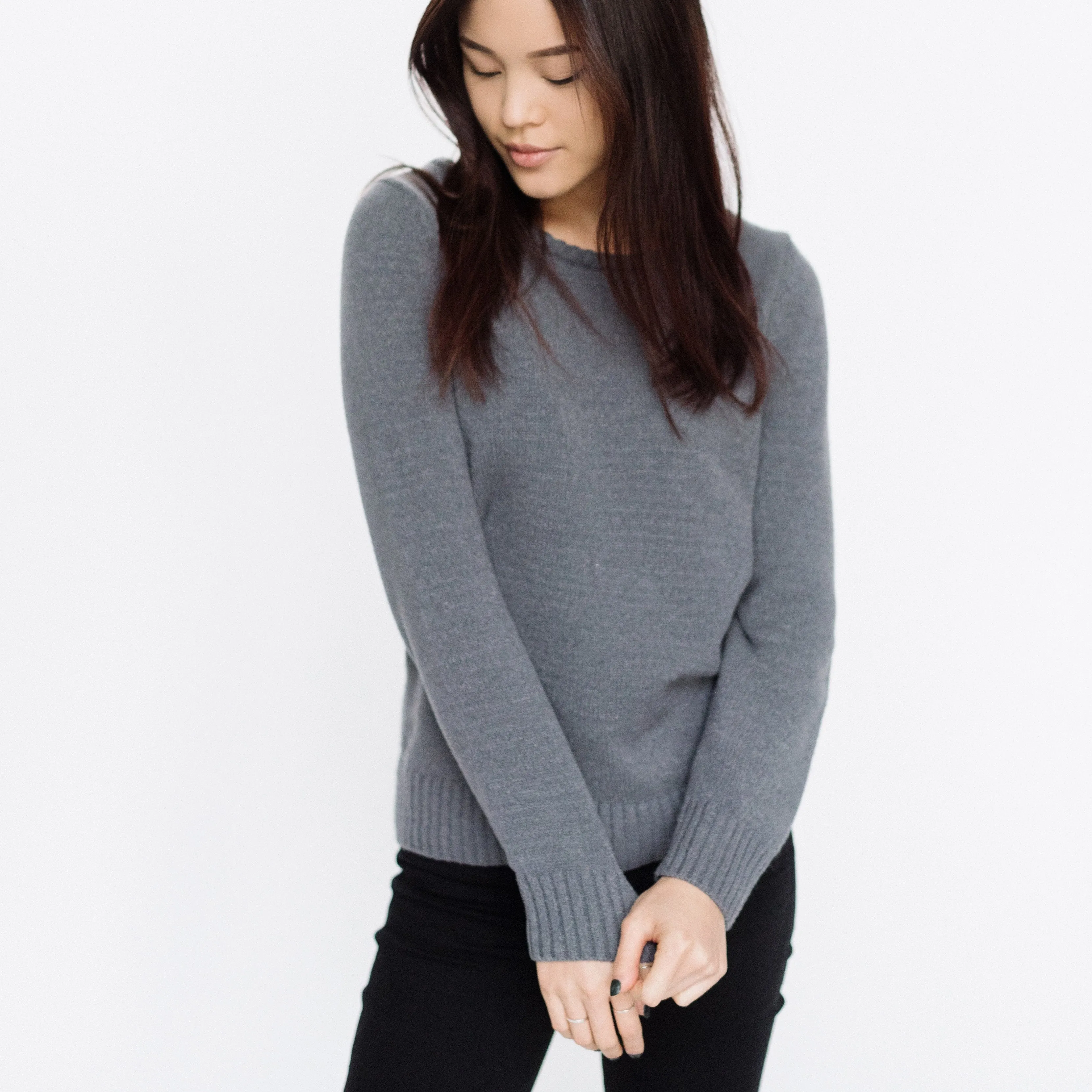 Faux Cashmere Cesani Sweater | Black