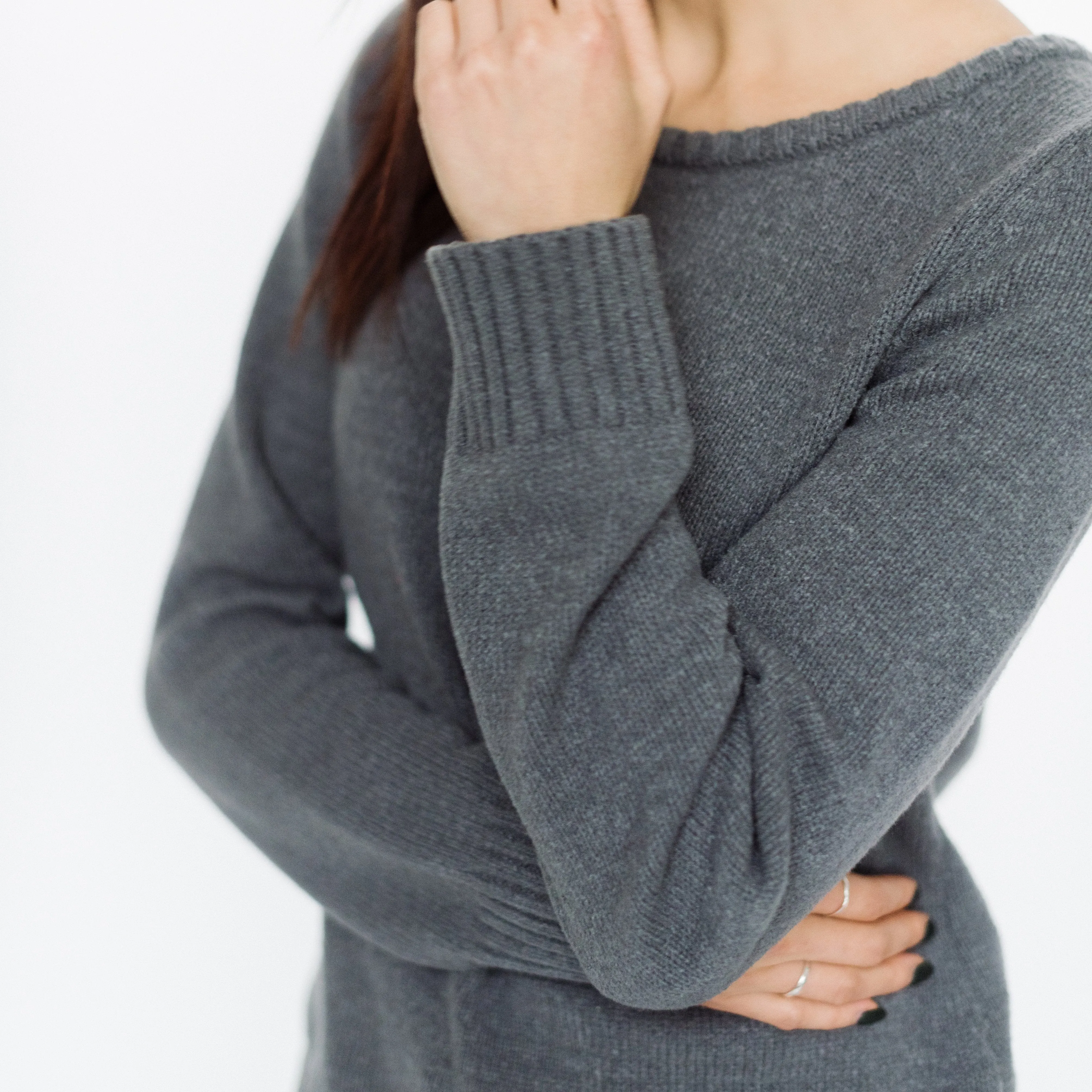 Faux Cashmere Cesani Sweater | Black