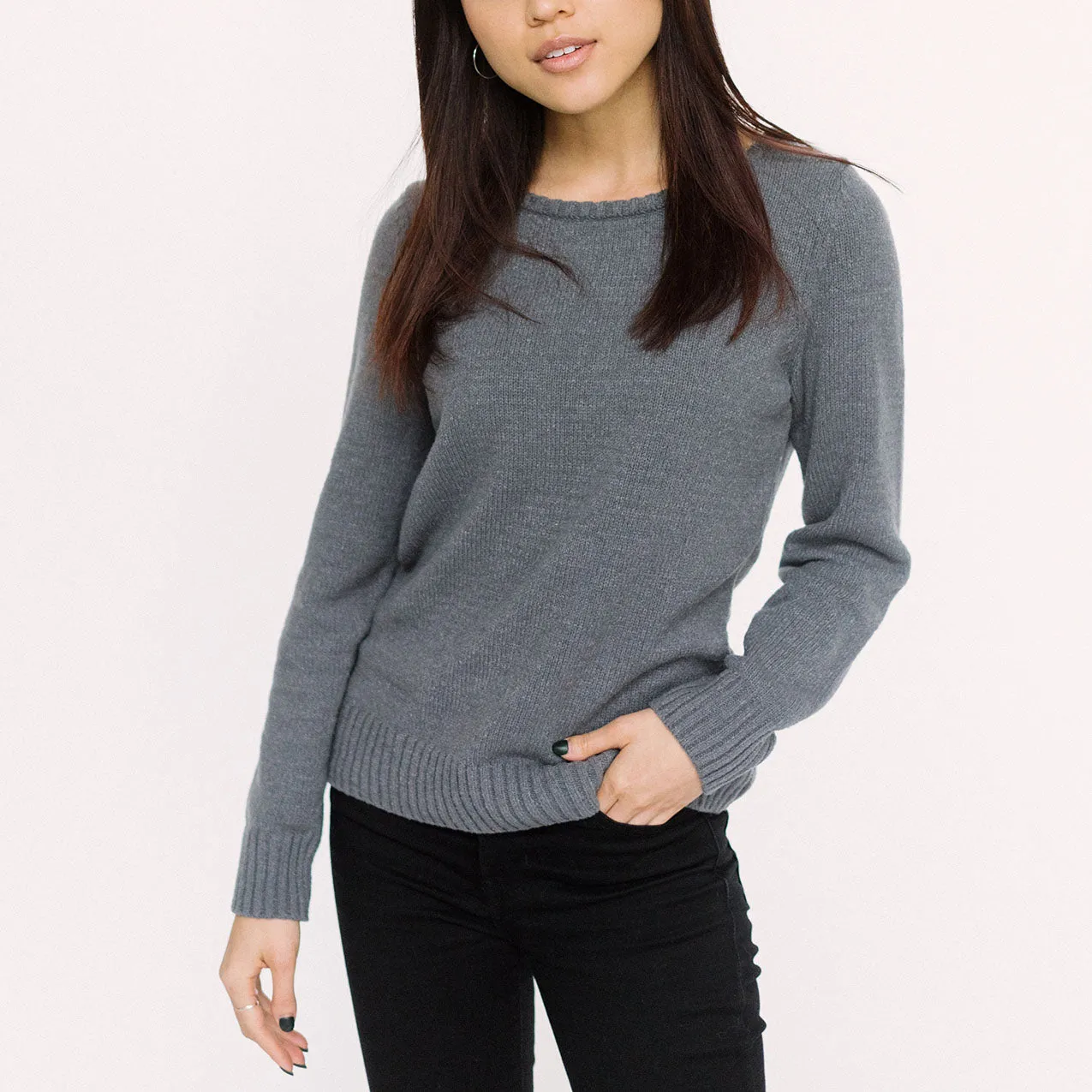 Faux Cashmere Cesani Sweater | Black