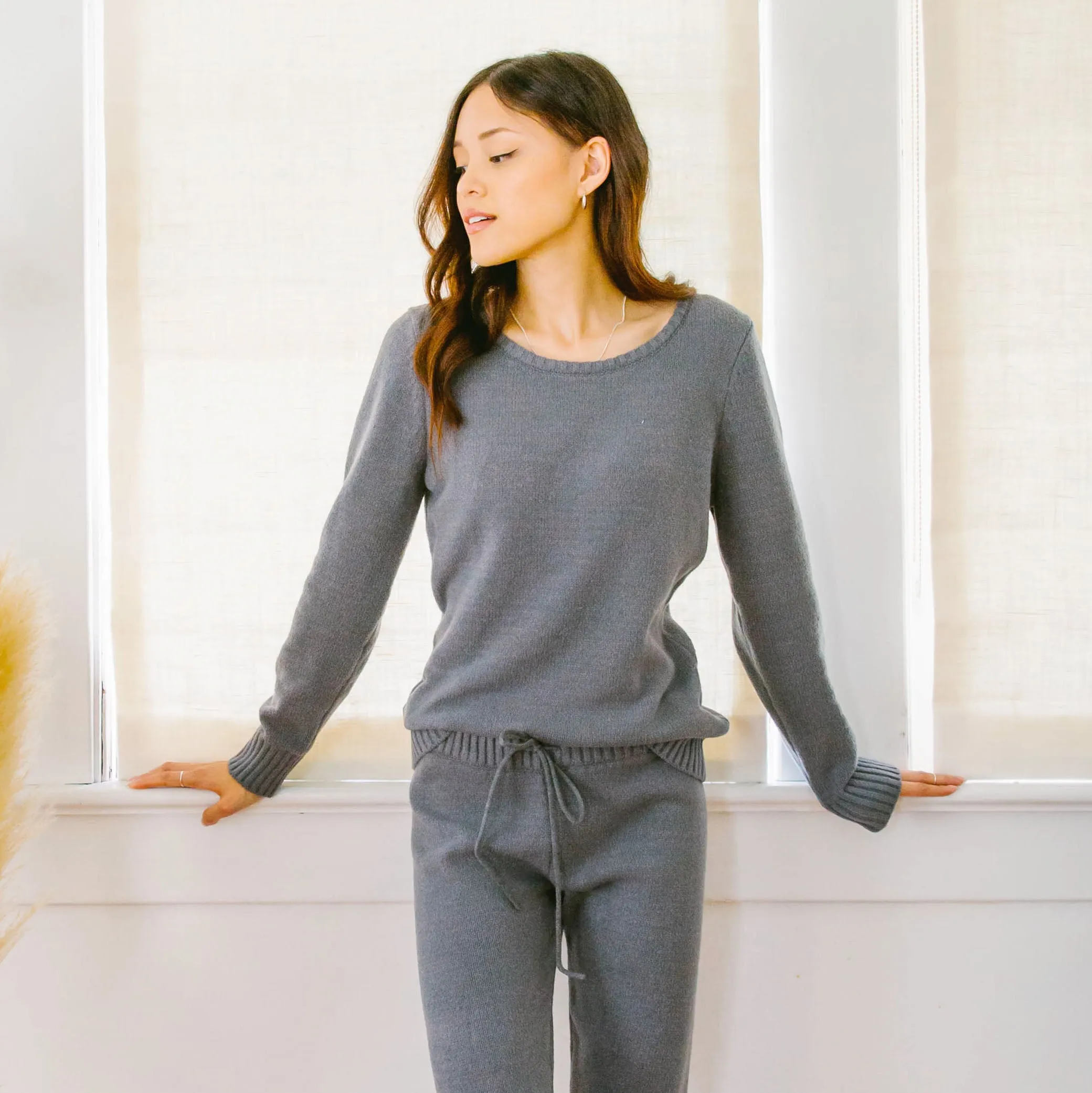 Faux Cashmere Cesani Sweater | Black
