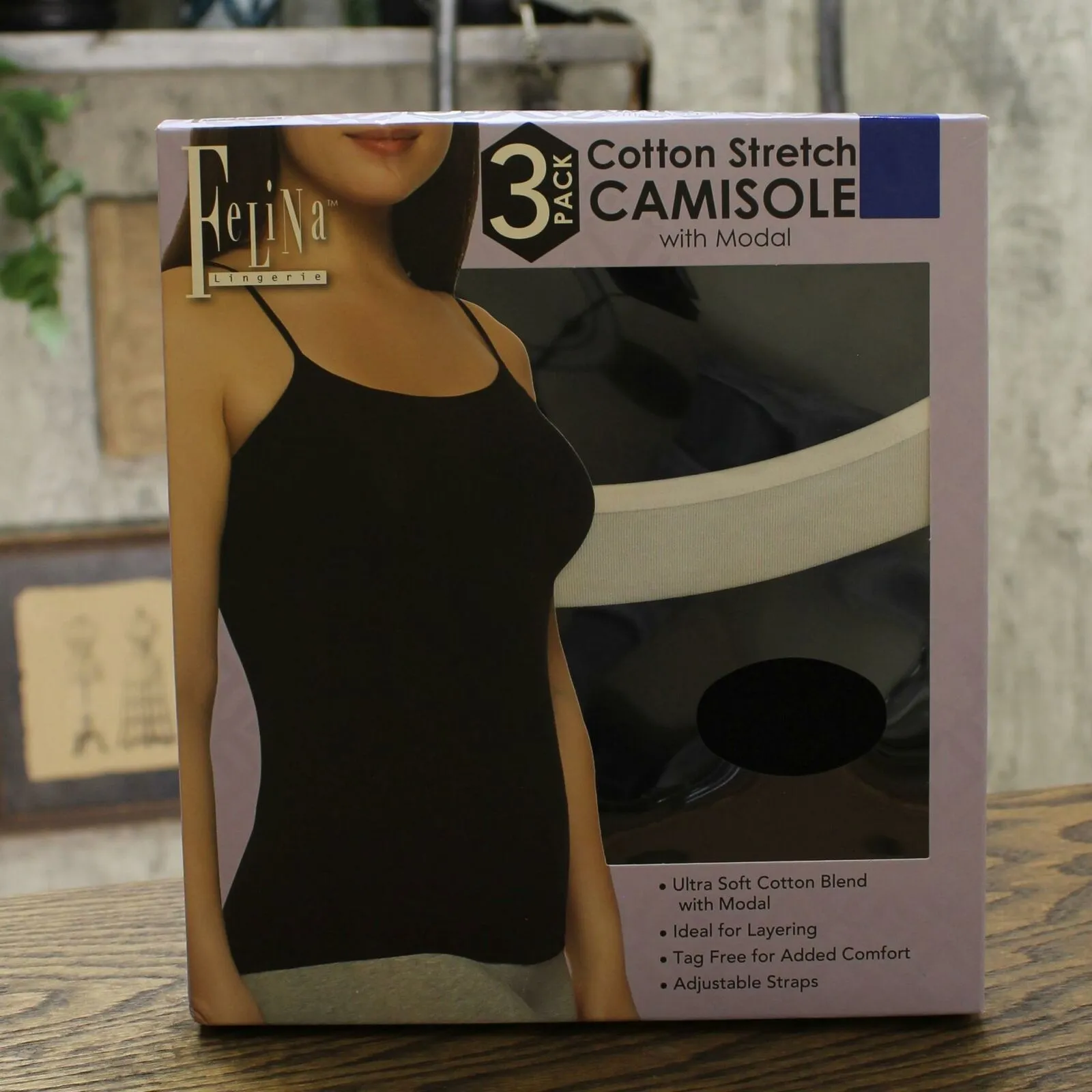 Felina Women's 3 Pack Cotton Stretch Camisoles