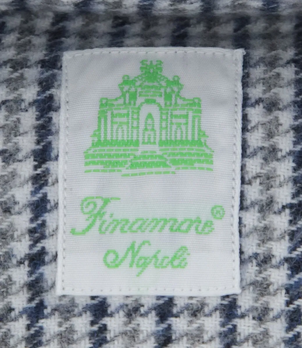 Finamore Napoli Gray Flannel Shirt - Extra Slim