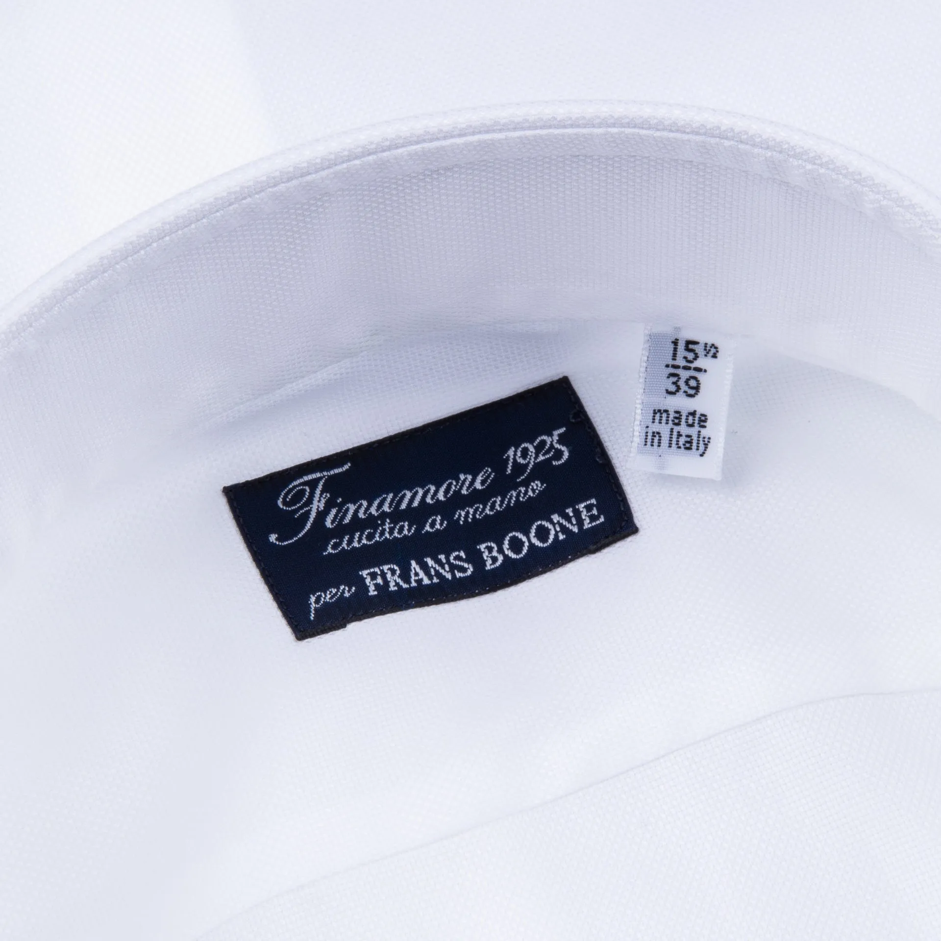 Finamore Napoli Shirt Eduardo Collar Alumo Castello Oxford White