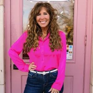Finding Love Satin Button Down Shirt
