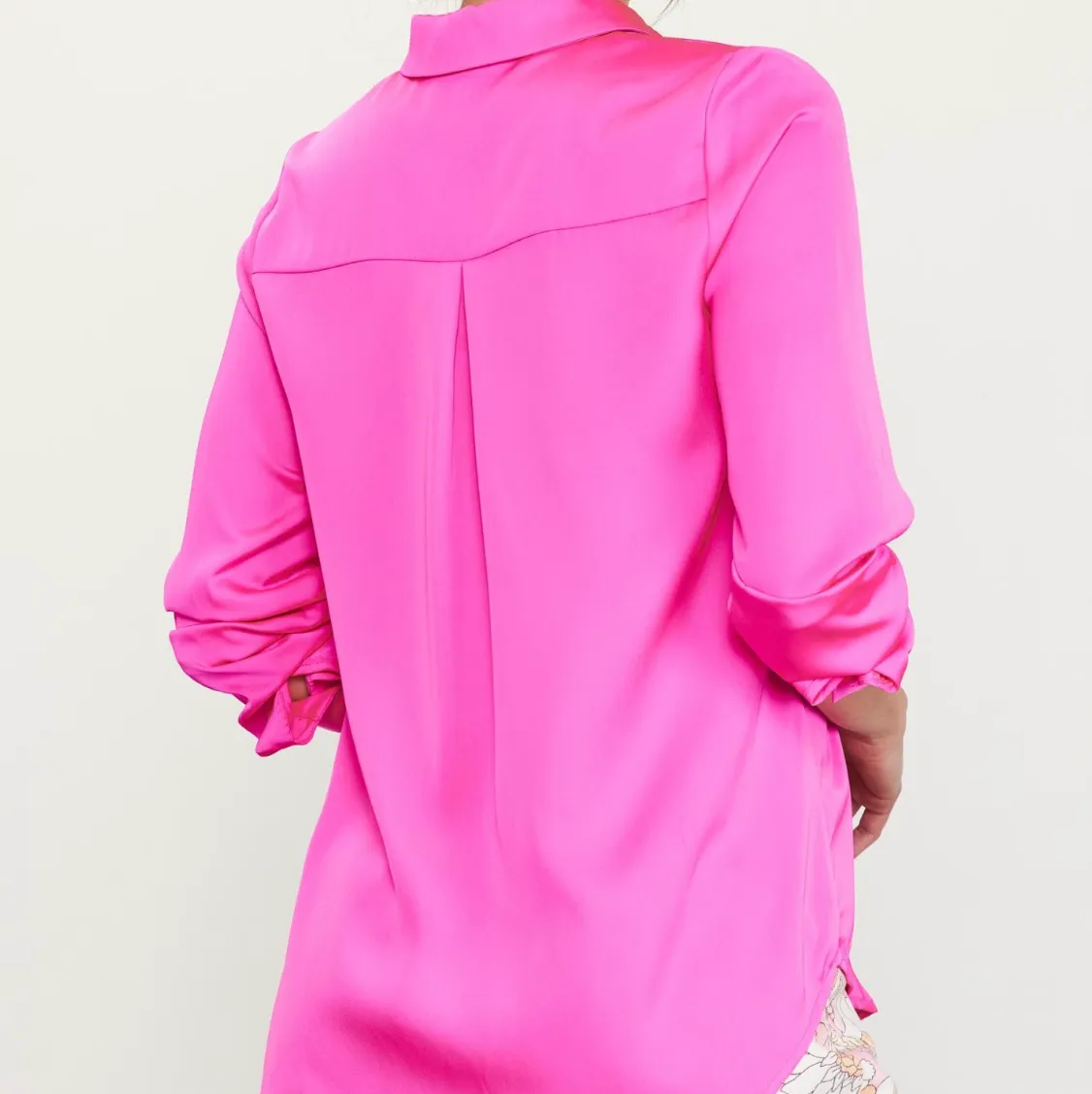 Finding Love Satin Button Down Shirt