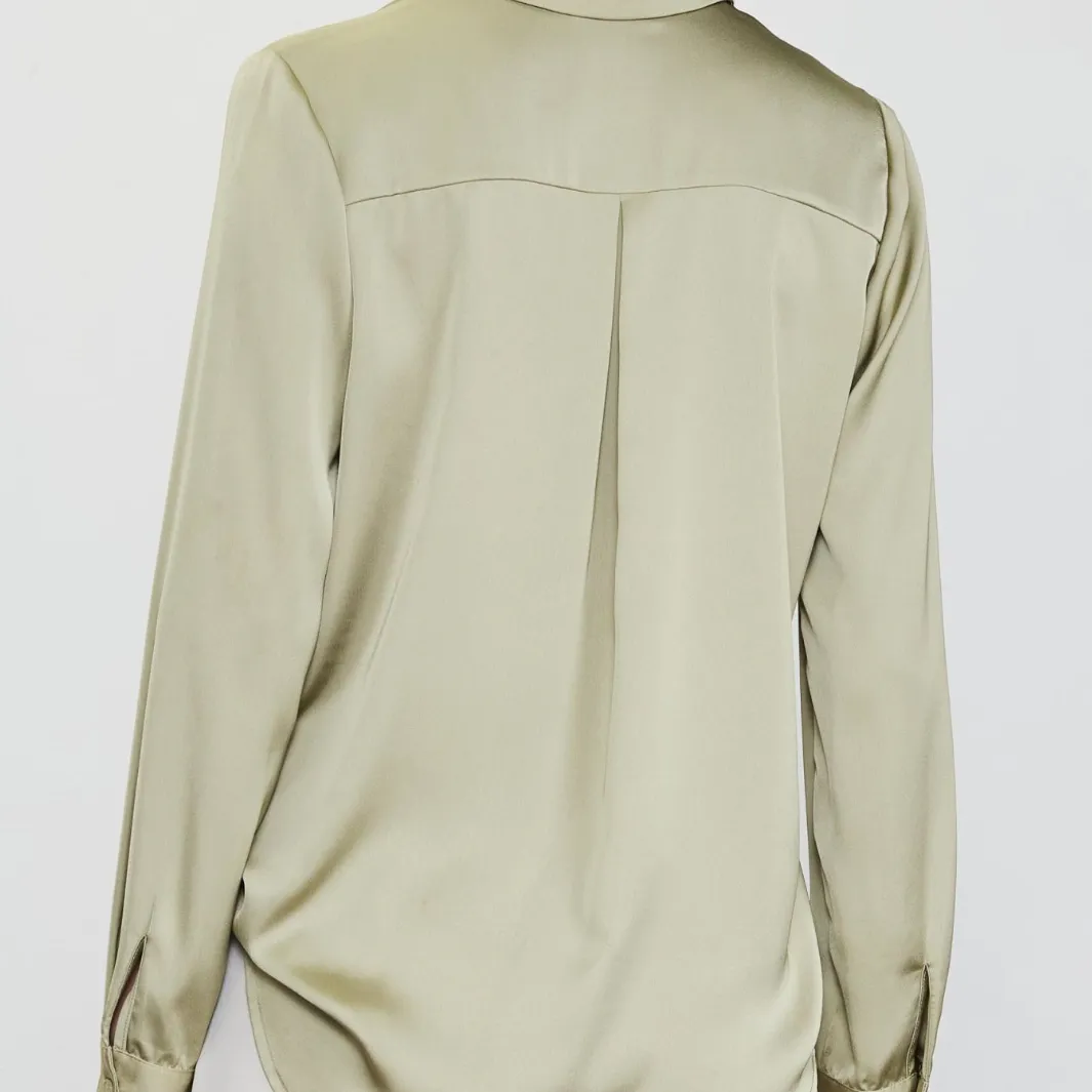 Finding Love Satin Button Down Shirt