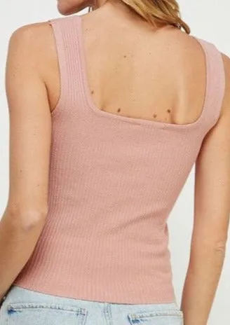 Fine Gauge Square Neck Tank Top