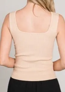Fine Gauge Square Neck Tank Top