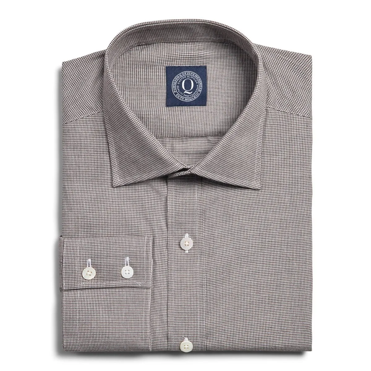 Flannel Houndstooth - Brown