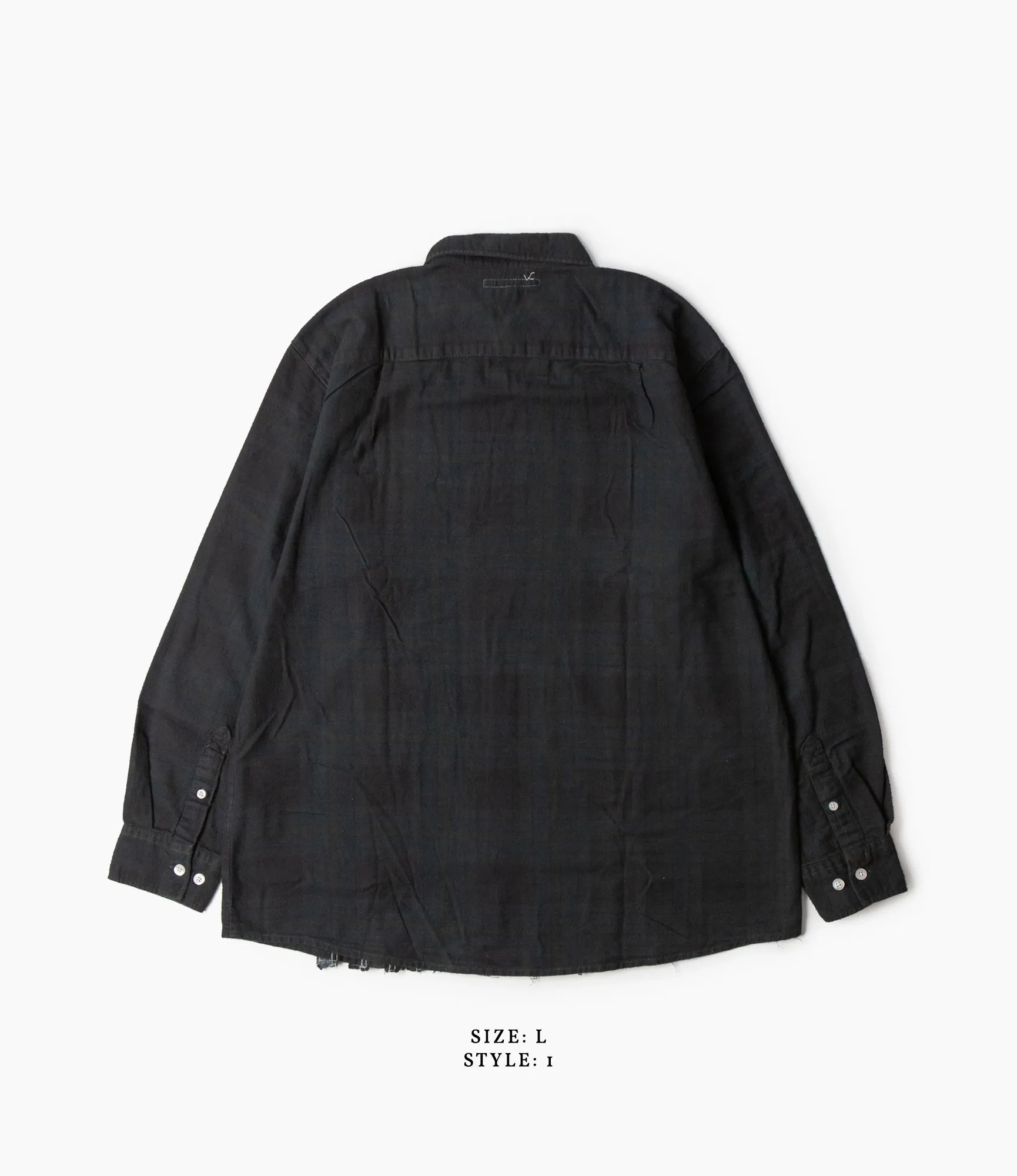 Flannel Ribbon Shirt – Black Over Dye