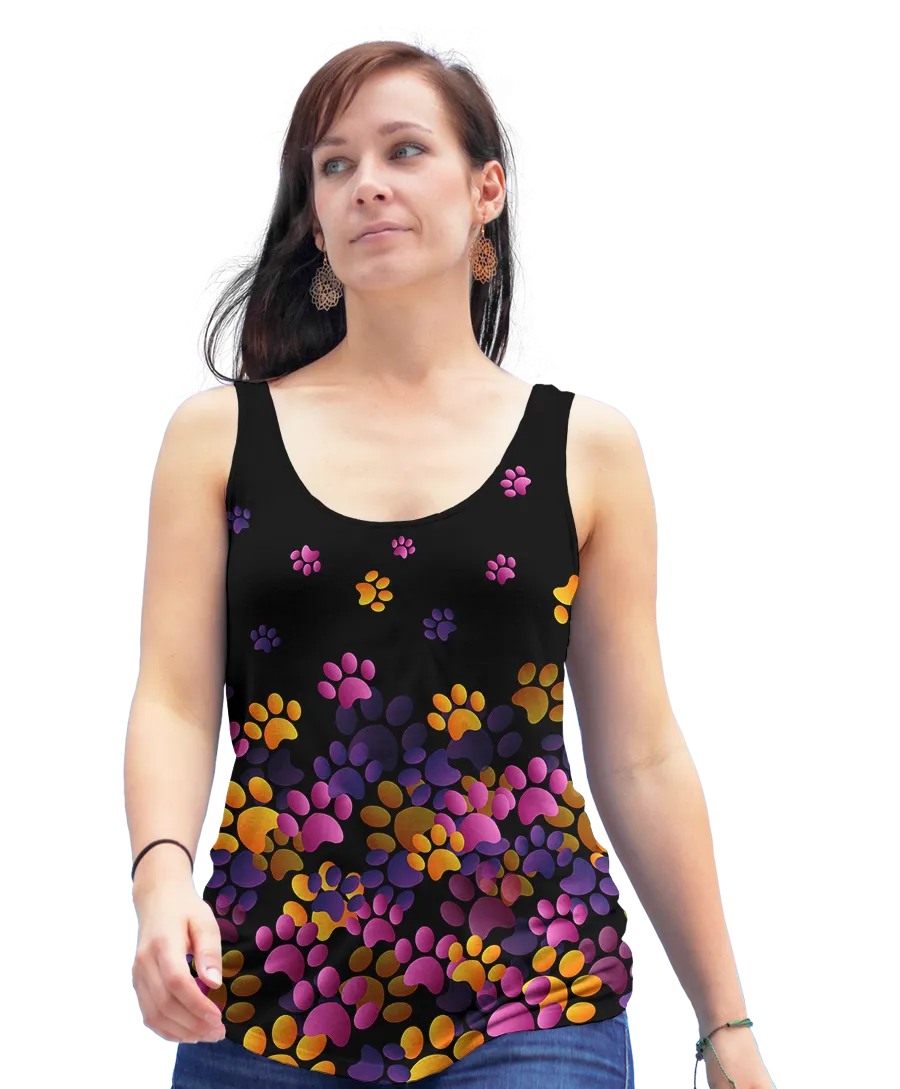 Flying Paw Prints Flowy Racerback Tank Top